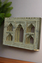 Load image into Gallery viewer, Antique Inspired Handcrafted Wooden Rustic Mirror  Indian Jharokha
