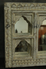 Load image into Gallery viewer, Antique Inspired Handcrafted Wooden Rustic Mirror  Indian Jharokha
