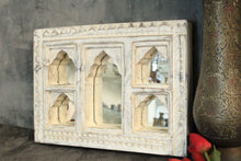 Load image into Gallery viewer, Antique Inspired Handcrafted Wooden Rustic Mirror  Indian Jharokha
