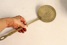 Load image into Gallery viewer, Huge Vintage Brass perforated  ladle / Sieve spoon
