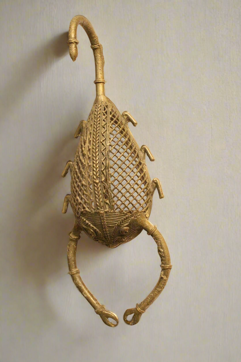 Beautiful Vintage Brass Scorpion  Wall Hook