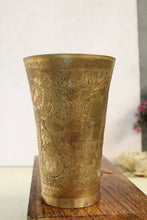 Load image into Gallery viewer, Beautiful Vintage Brass Glass Engraved with Taj mahal
