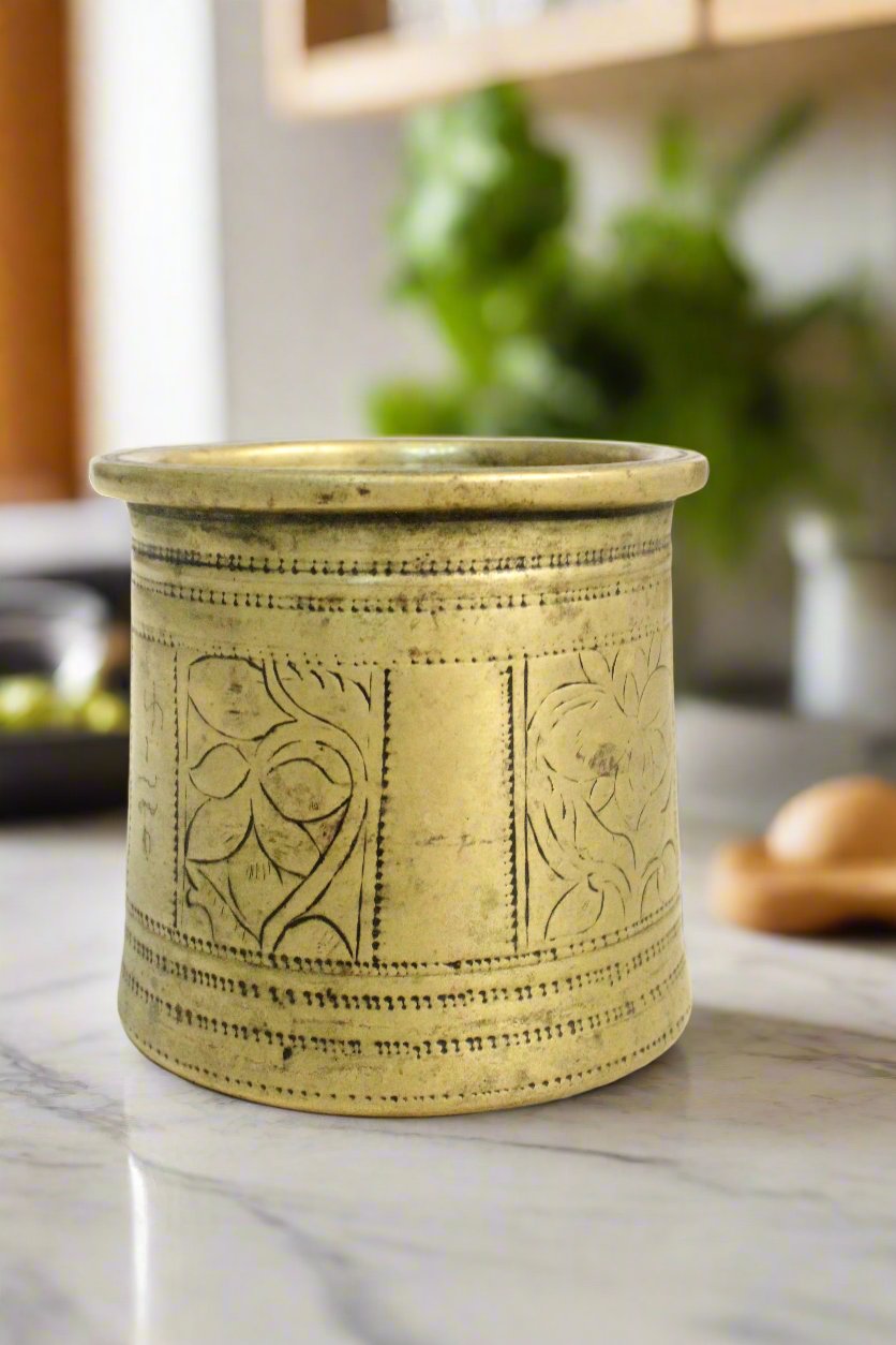 Beautiful Vintage Brass Panchapatra / Holy Water Pot