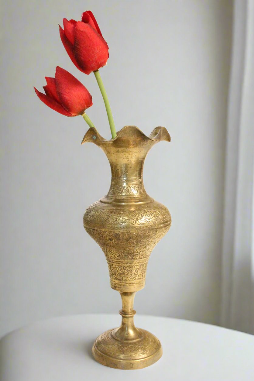 Beautiful Vintage Brass Flower Vase