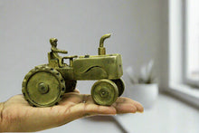 Load image into Gallery viewer, Vintage Brass Tractor with Steadfast Driver
