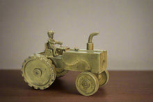 Load image into Gallery viewer, Vintage Brass Tractor with Steadfast Driver
