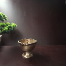 Load image into Gallery viewer, Antique German Silver  Footed Bowl with Sculpted Rim
