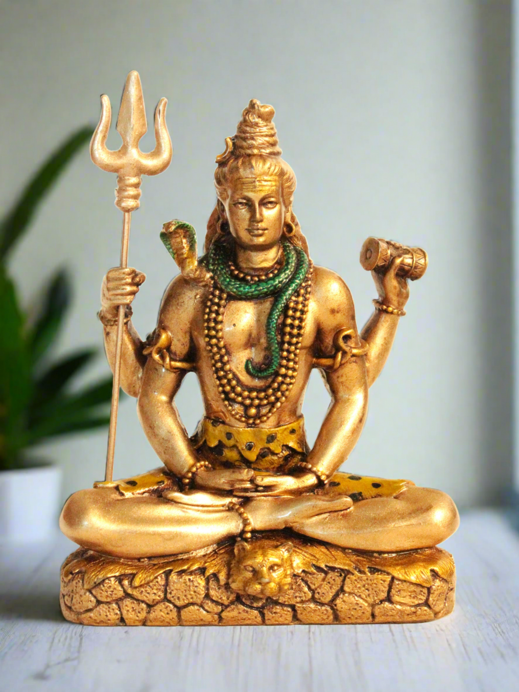 Divinely Crafted Poly Resin Shiv Ji Small Statue: A Reverent Homage to Lord Shiva