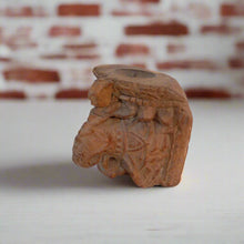 Load image into Gallery viewer, Hand-Carved Elephant Head Wall Candle Holder - Rustic Wood Candle Sconce - Indian Folk Art Decor
