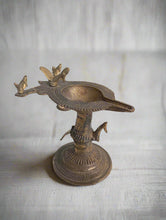 Load image into Gallery viewer, Vintage Indian Brass Oil Lamp with Bird Figures
