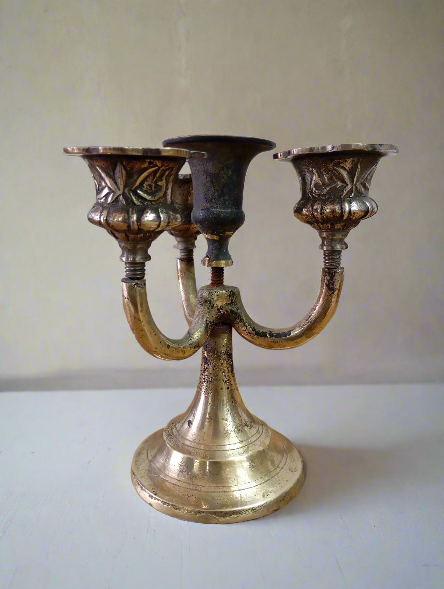 Vintage Classy Taper Candle  | Vintage Brass Candelabra