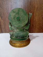 Load image into Gallery viewer, Lord Brass Ganesh ji with Mushak Statue God Idol Size 10.5 x 10.5 x 14.5 cm
