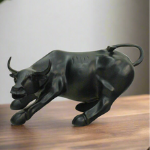 Load image into Gallery viewer, Resin Charging Bull Sculpture | Stock Market Bull Collectible | Entrepreneur Gift | Executive Office Decor
