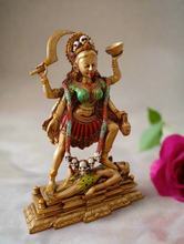 Load image into Gallery viewer, Goddess Kali statue depicting the fierce form of Parvati as the Hindu goddess of destruction, power, and creation, shown with Lord Shiva.
