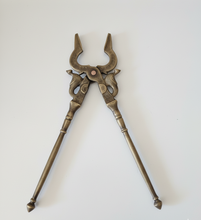 Load image into Gallery viewer, Brass Tongs (Sarota) with Twin Serpent Design
