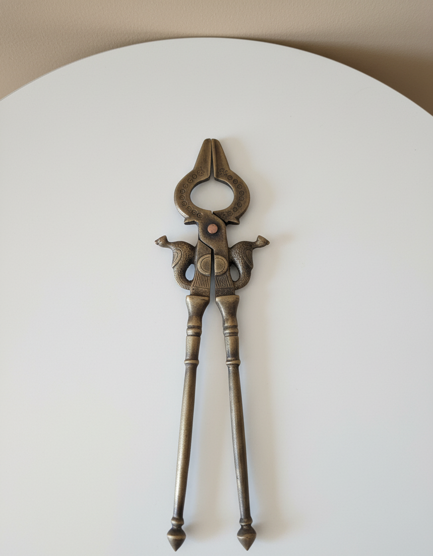 Brass Tongs (Sarota) with Twin Serpent Design