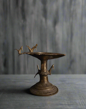 Load image into Gallery viewer, Vintage Indian Brass Oil Lamp with Bird Figures
