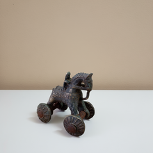 Load image into Gallery viewer, Vintage Brass Horse Figure on Wheels

