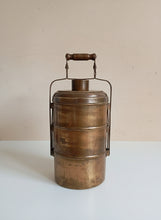 Load image into Gallery viewer, Elegant Vintage Three Tier Brass Tiffin Box

