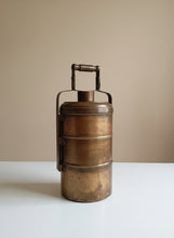 Load image into Gallery viewer, Elegant Vintage Three Tier Brass Tiffin Box
