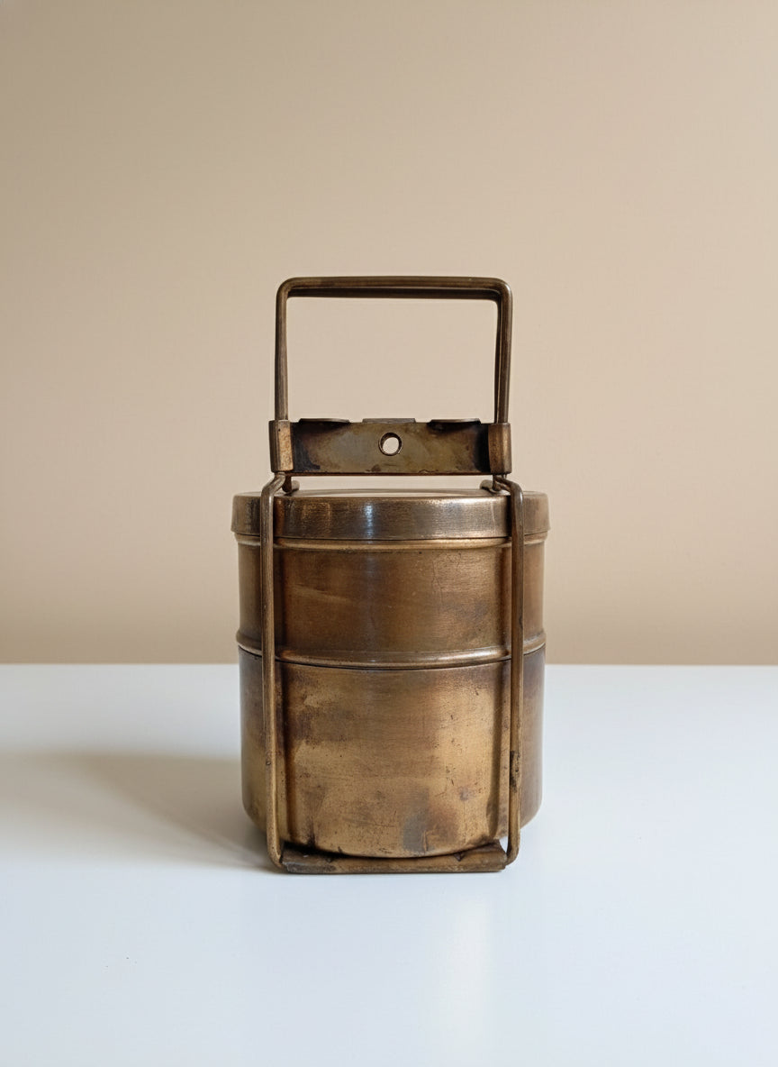 Vintage Two Tier Brass Tiffin Box