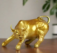 Load image into Gallery viewer, Resin Charging Bull Sculpture | Stock Market Bull Collectible | Entrepreneur Gift | Executive Office Decor
