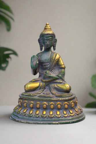 Abhaya Buddha Idol Tibet Buddha Brass Statue Size 8 x 5.3 x 11 cm - Style It by Hanika