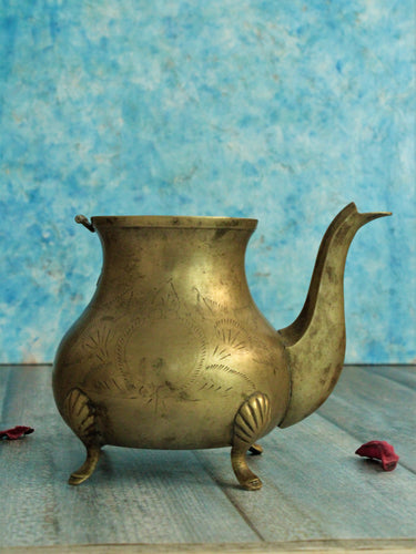 Antique Brass Ritual Pot with Tripod Legs - Style It by Hanika