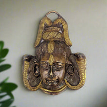 Load image into Gallery viewer, Antique Finish Shankar Face Wall Hanging Size 7.5 x 2.4 x 9.7 cm - Style It by Hanika
