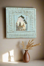 Load image into Gallery viewer, Antique Inspired Handcrafted Wooden Blue Rustic Mirror Indian Jharokha - Style It by Hanika
