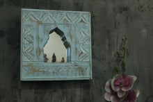 Load image into Gallery viewer, Antique Inspired Handcrafted Wooden Blue Rustic Mirror Indian Jharokha - Style It by Hanika
