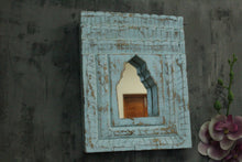Load image into Gallery viewer, Antique Inspired Handcrafted Wooden Blue Rustic Mirror Indian Jharokha - Style It by Hanika

