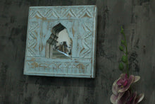 Load image into Gallery viewer, Antique Inspired Handcrafted Wooden Blue Rustic Mirror Indian Jharokha - Style It by Hanika
