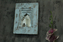 Load image into Gallery viewer, Antique Inspired Handcrafted Wooden Blue Rustic Mirror Indian Jharokha - Style It by Hanika
