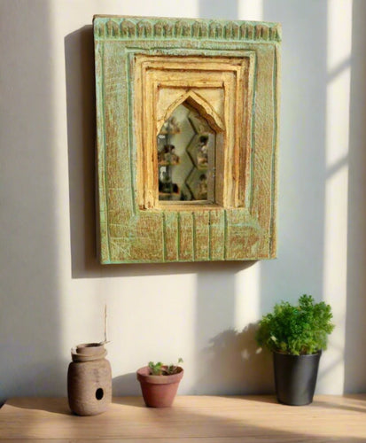 Antique Inspired Handcrafted Wooden Rustic Jharokha - Style It by Hanika