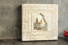 Load image into Gallery viewer, Antique Inspired Handcrafted Wooden Rustic Mirror Indian Jharokha - Style It by Hanika
