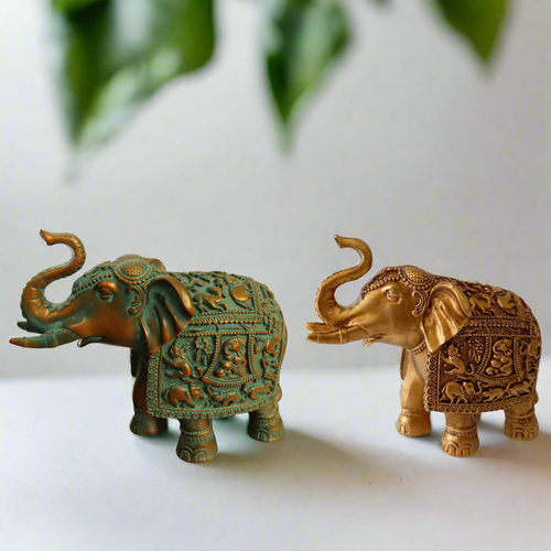 Antique Style Elephant Statue - Vintage Animal Figurine, Unique Elephant Gift - Style It by Hanika