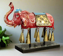 Load image into Gallery viewer, Artisan-Crafted Elephant Showpiece with 10 Melodious Hanging Bells - Style It by Hanika

