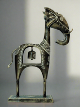 Load image into Gallery viewer, Artisan-Crafted Metal Elephant Showpiece with Hanging Bell - Style It by Hanika
