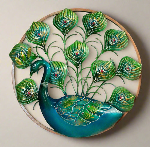 Artisan-Crafted Peacock Ring Wall Decor: Graceful Illumination for Your Space - Style It by Hanika