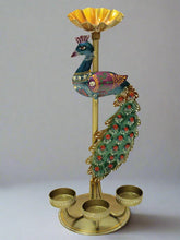 Load image into Gallery viewer, Artisan-Crafted Peacock Tealight Holder: Graceful Illumination for Your Space - Style It by Hanika
