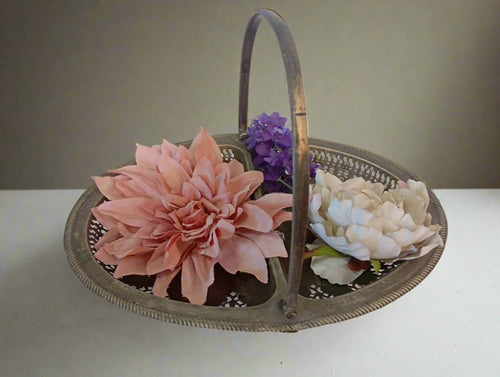 Basket of Memories: Vintage Brass Basket with Handle - Style It by Hanika