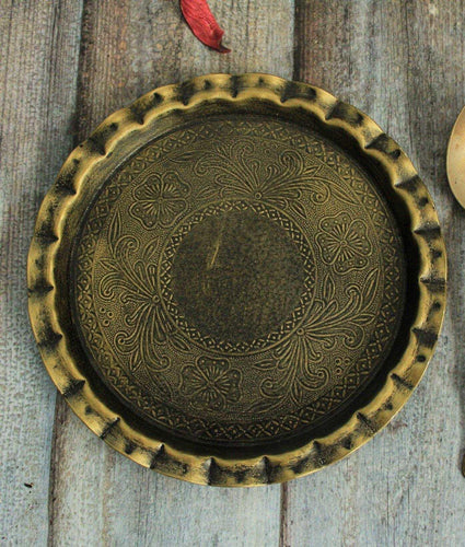 Beautiful Metal Art Plate Brass Finish - Style It by Hanika