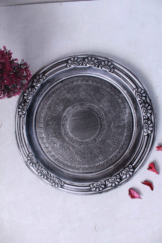 Beautiful Silver Finish Metal Art Plate - Style It by Hanika