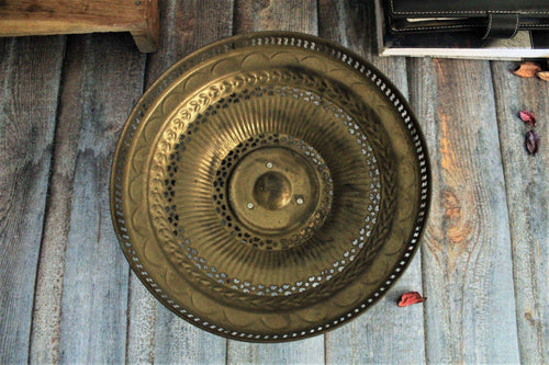 Beautiful Vintage Brass Basket (Length - 11