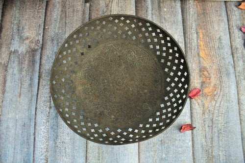 Beautiful Vintage Brass Basket (Length - 9.4