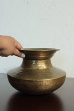 Load image into Gallery viewer, Beautiful Vintage Brass Chari / Oil or Ghee Vessel - Style It by Hanika
