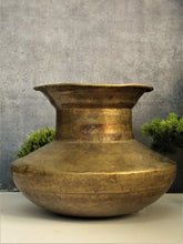 Load image into Gallery viewer, Beautiful Vintage Brass Chari / Oil or Ghee Vessel - Style It by Hanika
