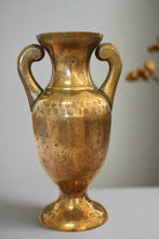 Load image into Gallery viewer, Beautiful Vintage Brass Flower Vase stand exquisitely engraved with Different intricate designs on both sides - Style It by Hanika
