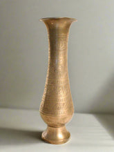 Load image into Gallery viewer, Beautiful Vintage Brass Hand Carved Vase - Style It by Hanika
